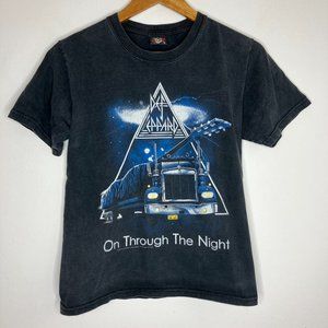 Vintage 2012 Def Leppard On Through The Night Women's Small Distressed  T-Shirt